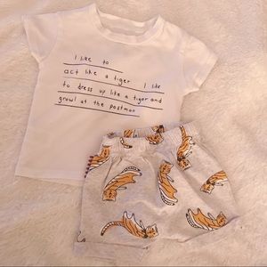 “I like to act like a Tiger” T-shirt/Shorts Set